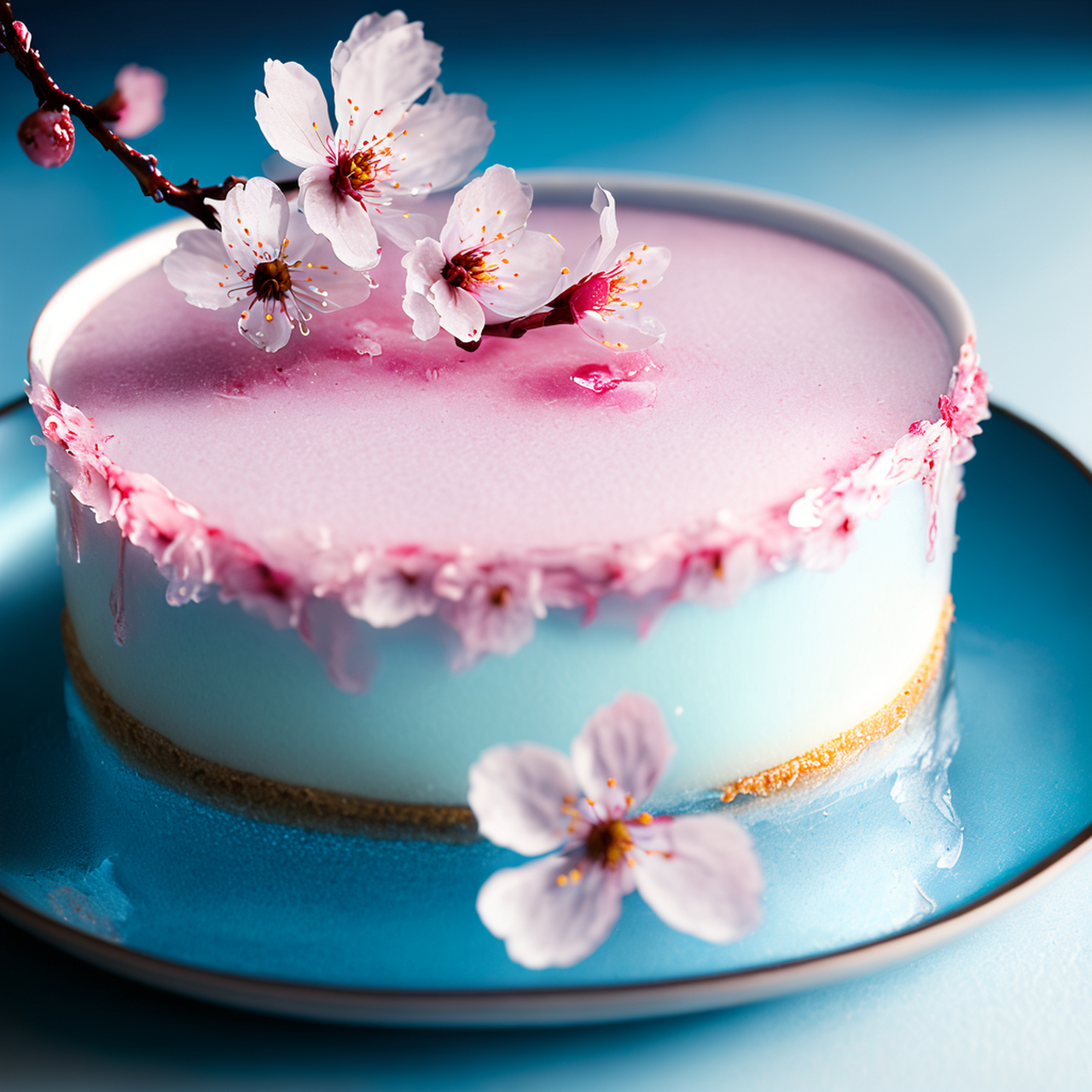 超有意境的冰皮樱花蛋糕,祝福文心一格一周年生日快乐呦!