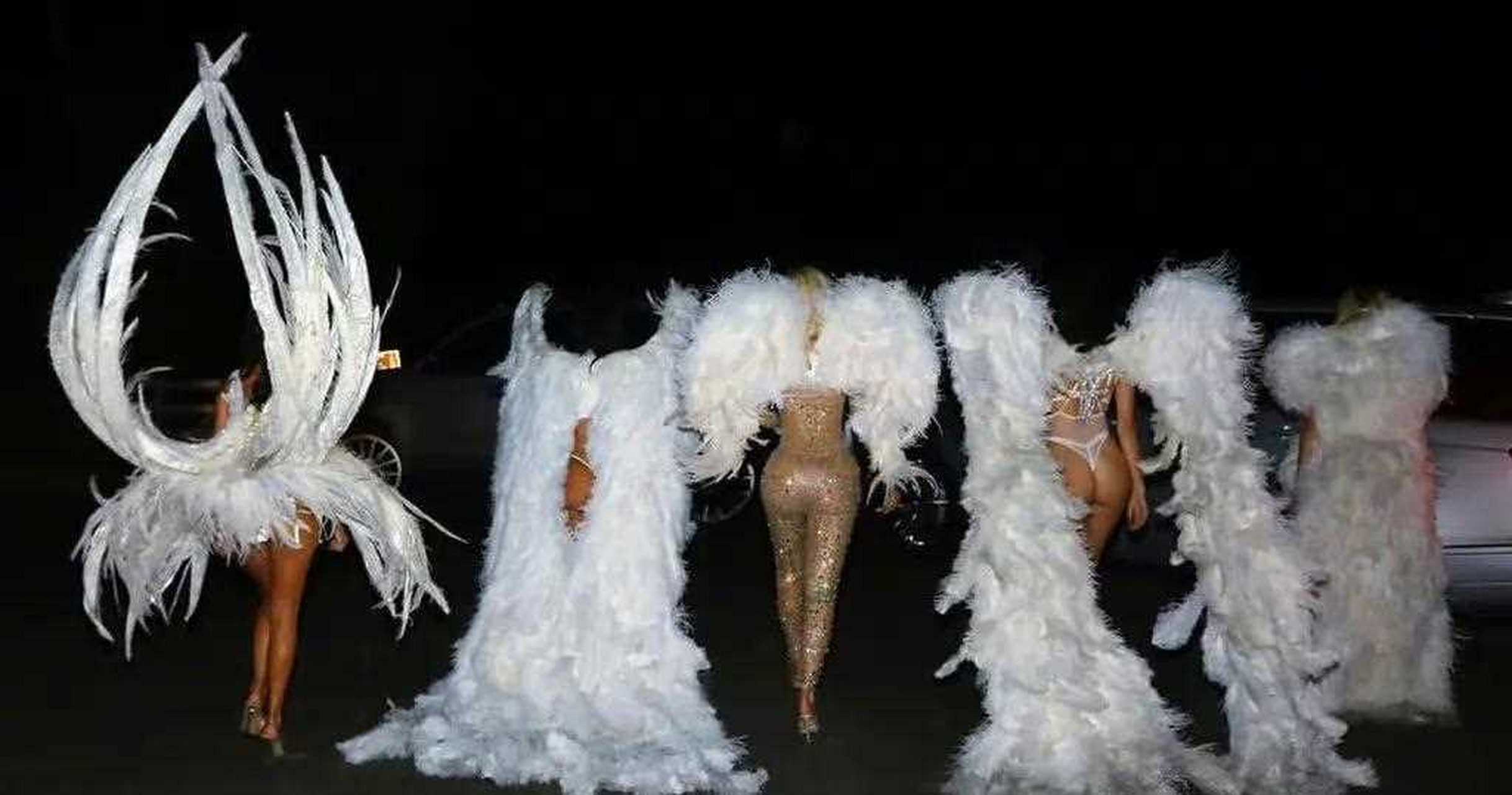 卡戴珊姐妹们万圣节维秘天使时髦造型,肯豆即便是在漂亮的姐妹堆里