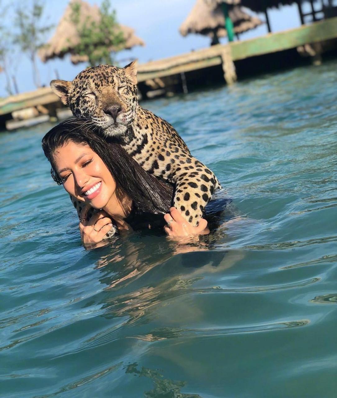 博主anargallando和豹子的日常 这样的女生也太酷了吧