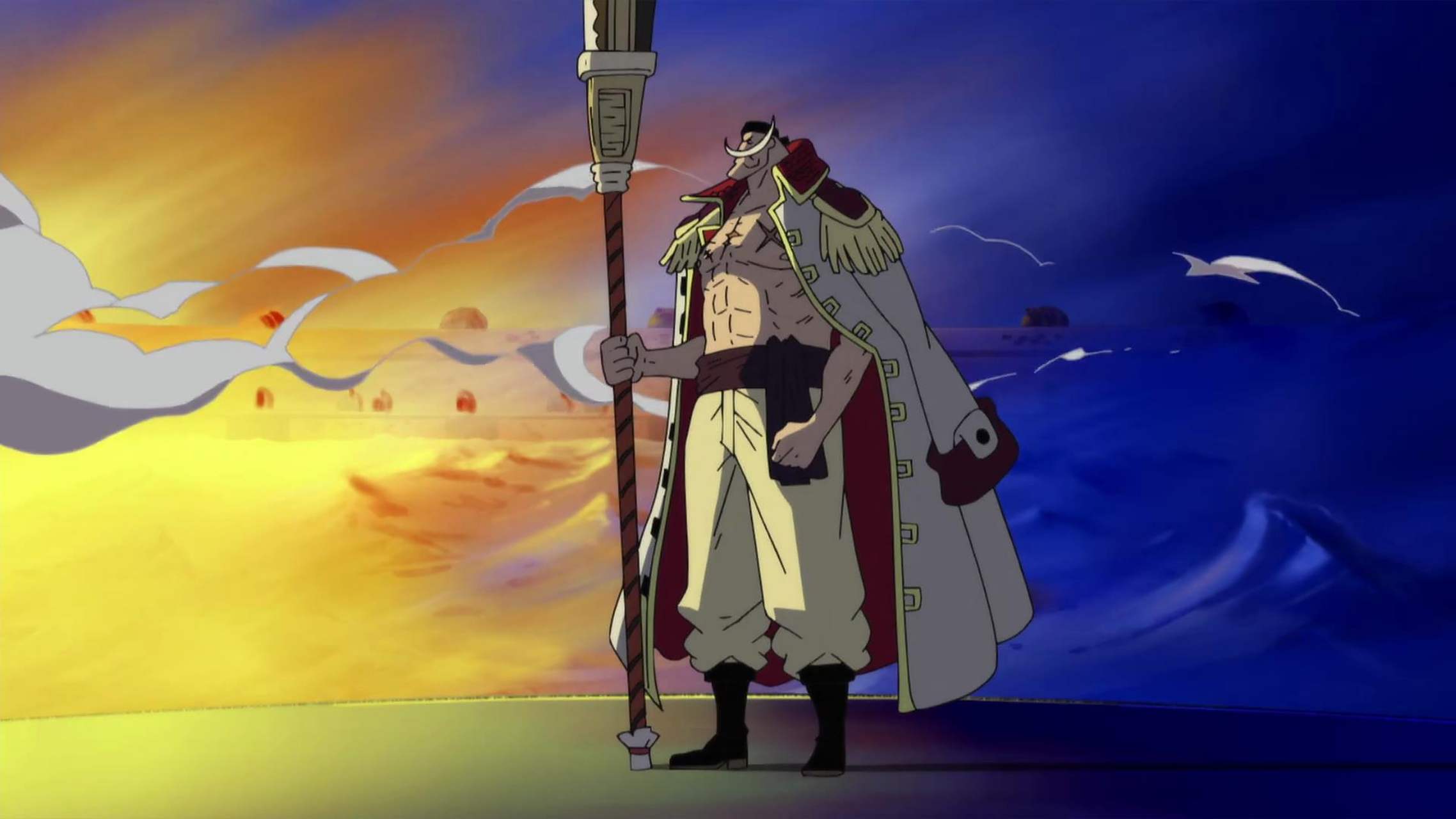 强壮的身躯,伟岸的背影#海贼王#最强男人白胡子,与罗杰创造了一个航海