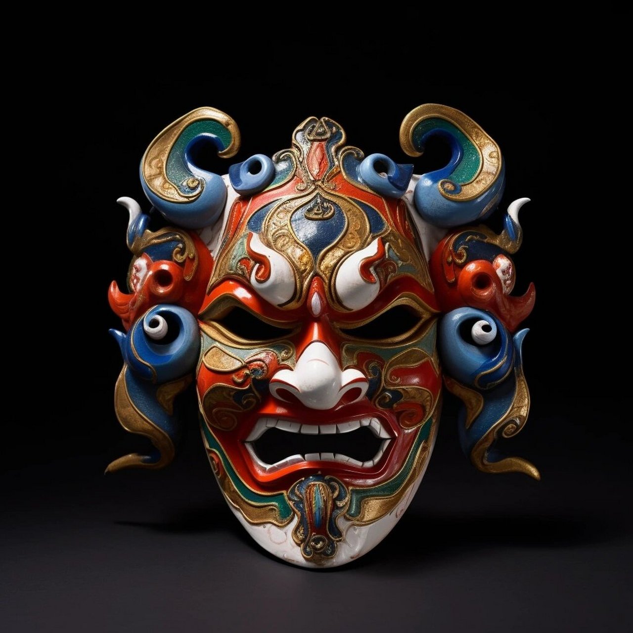 傩戏面具实在太亮眼了  今天我有幸前往一位朋友家中参观他所收藏的