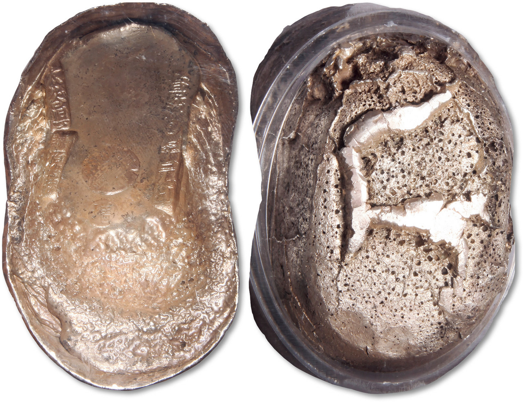 清山西"宣统年月·太谷县·周行镜宝"五十两银锭一枚,重:1880g,字戳