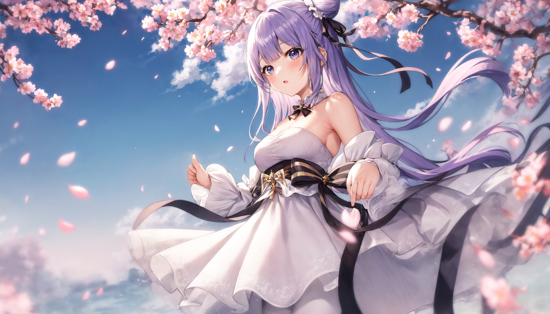 "樱花下的告白"[开心]   #碧蓝航线##ai绘画