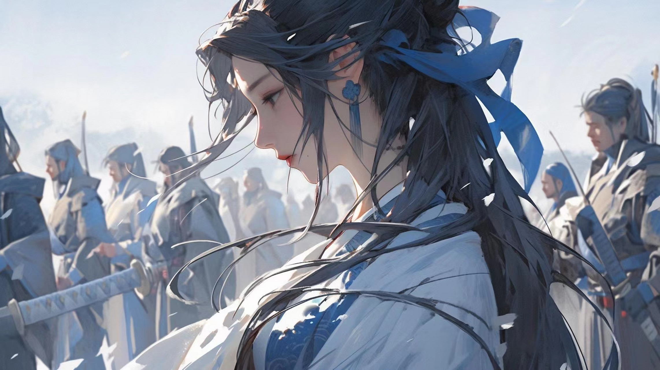 古风横版女侠客插画壁纸,有没有一种江湖的感觉?