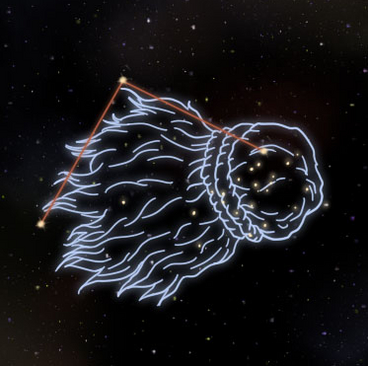 后发座,是北天星座之一,位于猎犬座南面,室女座的北面,牧夫座与狮子座