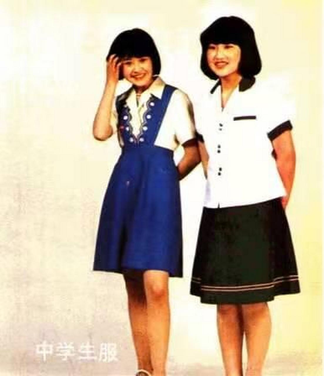 90年代背带裙校服图片