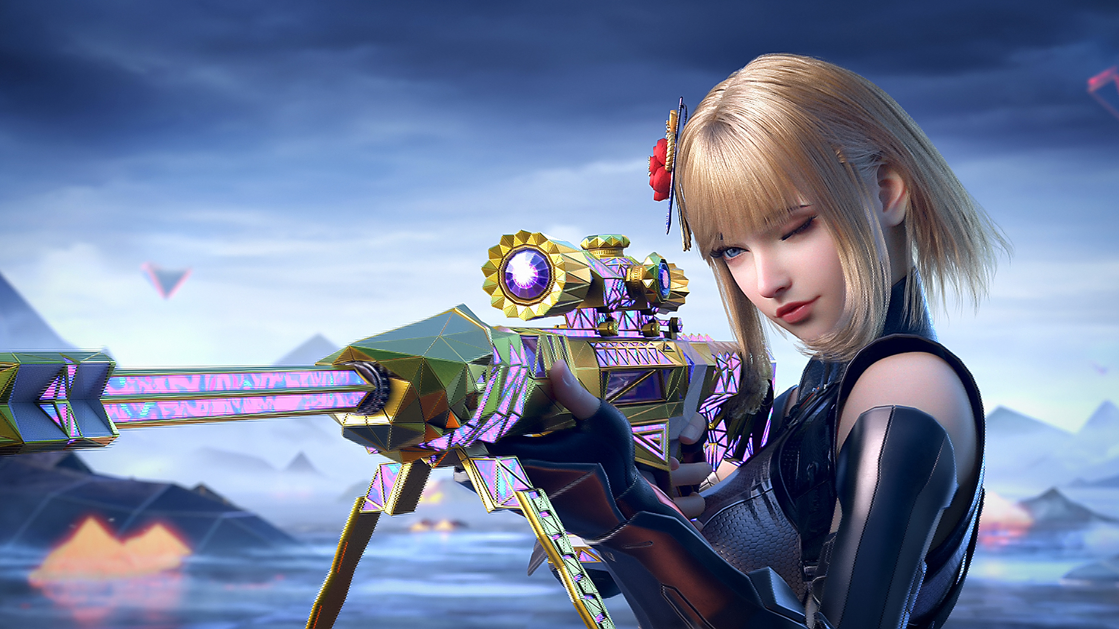 动漫女神|cf穿越火线高清壁纸:heartshot电竞女子战队由五位青春少女