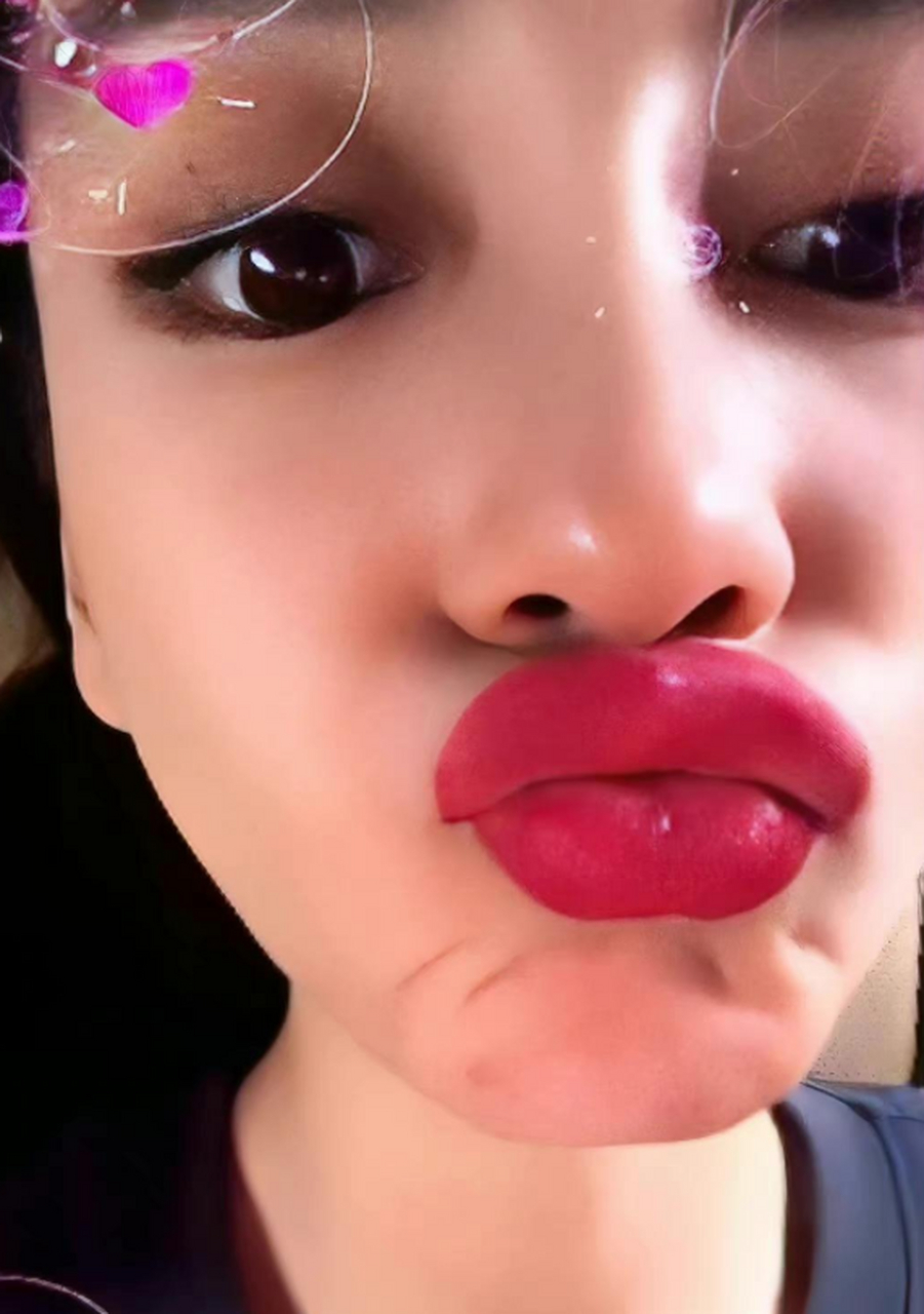 angelababy嘴唇还是挺厚的,还老爱嘟嘴巴