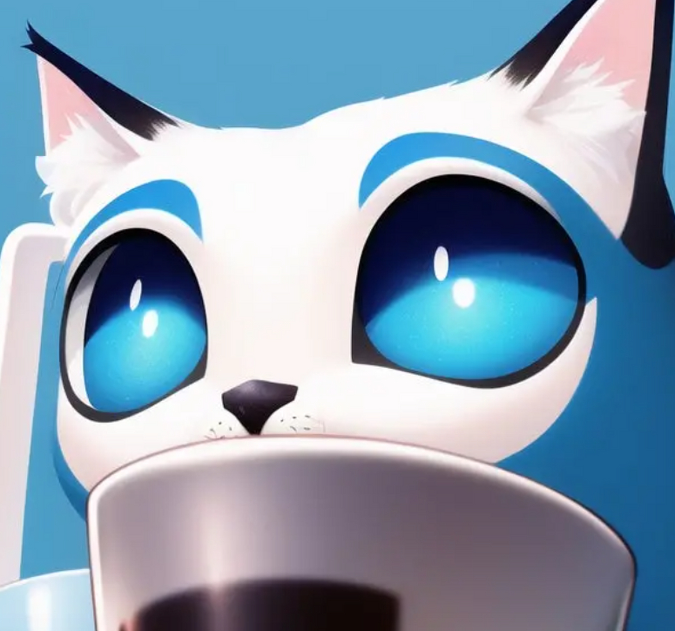 优雅喝咖啡的绅士猫#猫咪# #优雅的猫咪