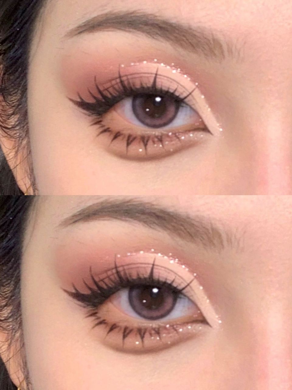 而且简单好画,0基础的友友也能轻松学会～ 眼妆tips: 1画这种粉色眼妆