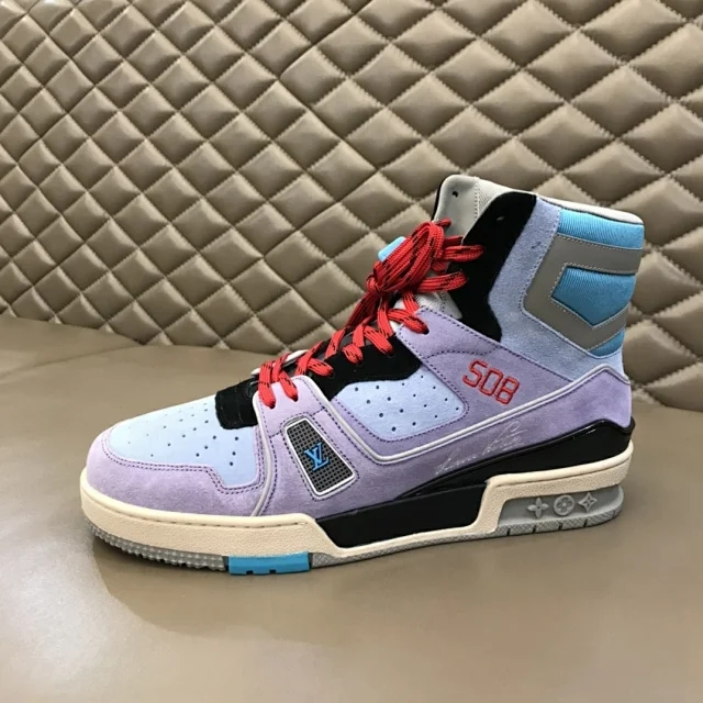 lv2020春夏秀款 trainer 508高帮球鞋!马卡龙紫色,最帅的配色!