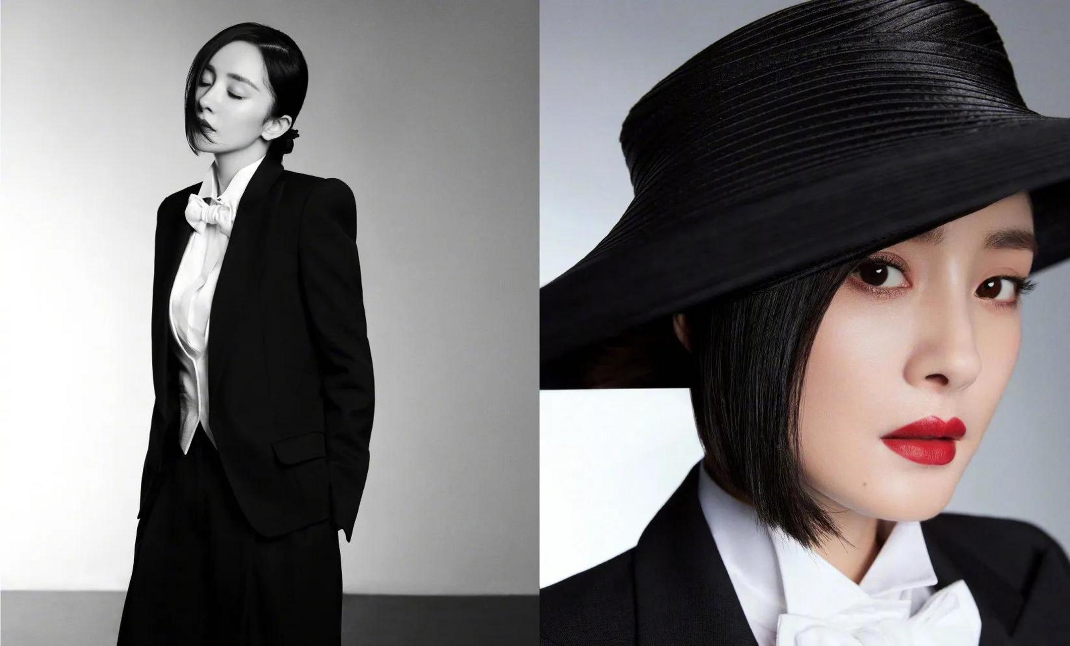 gif创作人#  杨幂黑白西装真的是酷飒绝绝子,这哪是参加嘉人女性影响