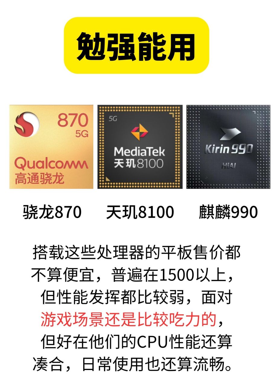 国产平板处理器红黑榜  黑榜:骁龙768g,天玑820,麒麟810 这些处理器