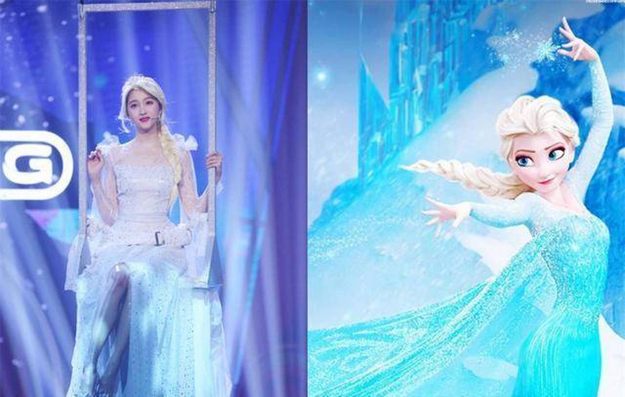 关晓彤cosplay艾莎公主