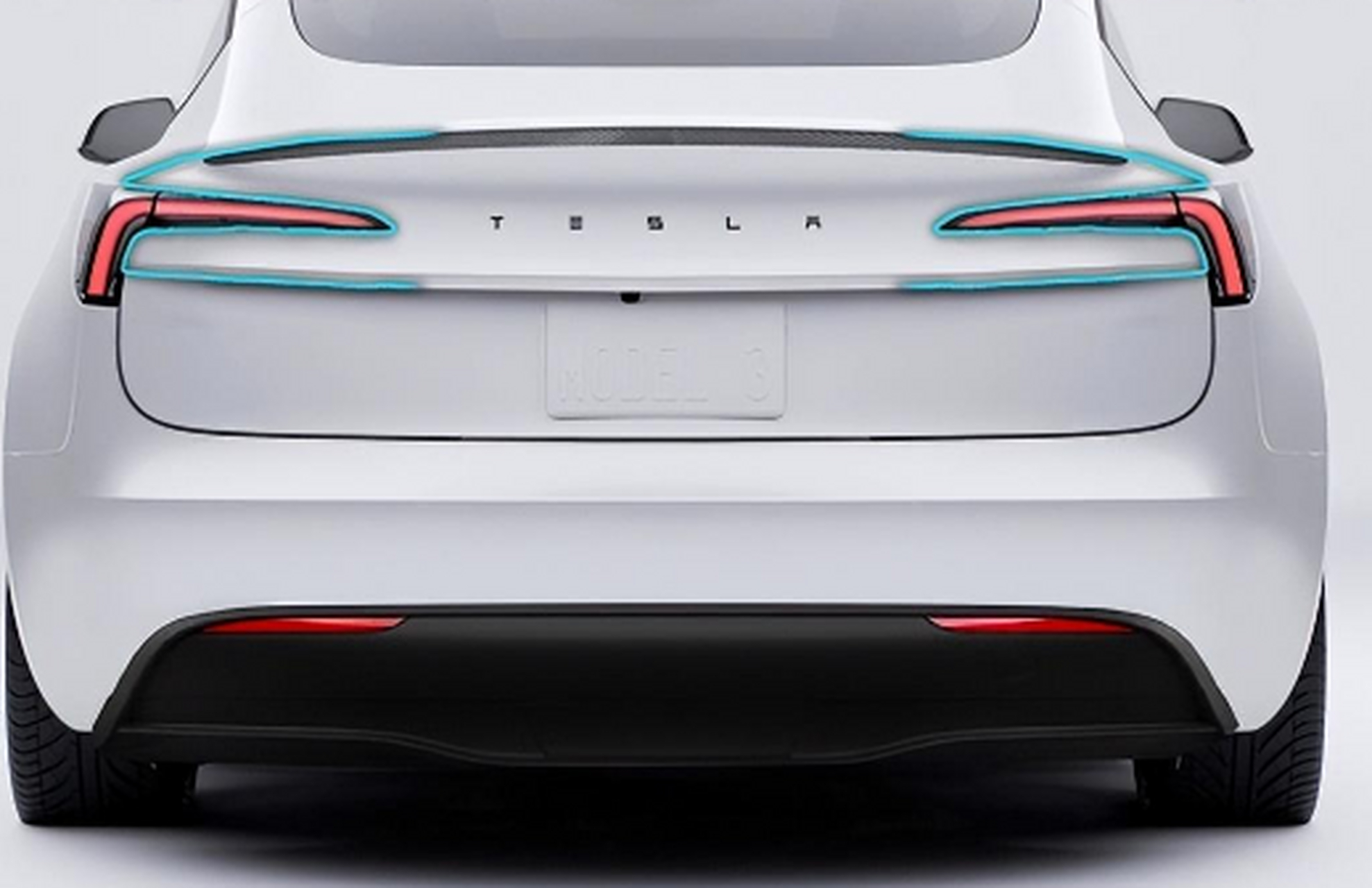 疑似改款特斯拉model 3尾部照片出炉:尾灯着实秀气 此外,新车还设有
