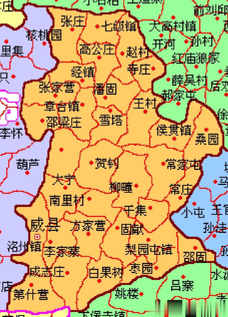 威县行政区划地图图片