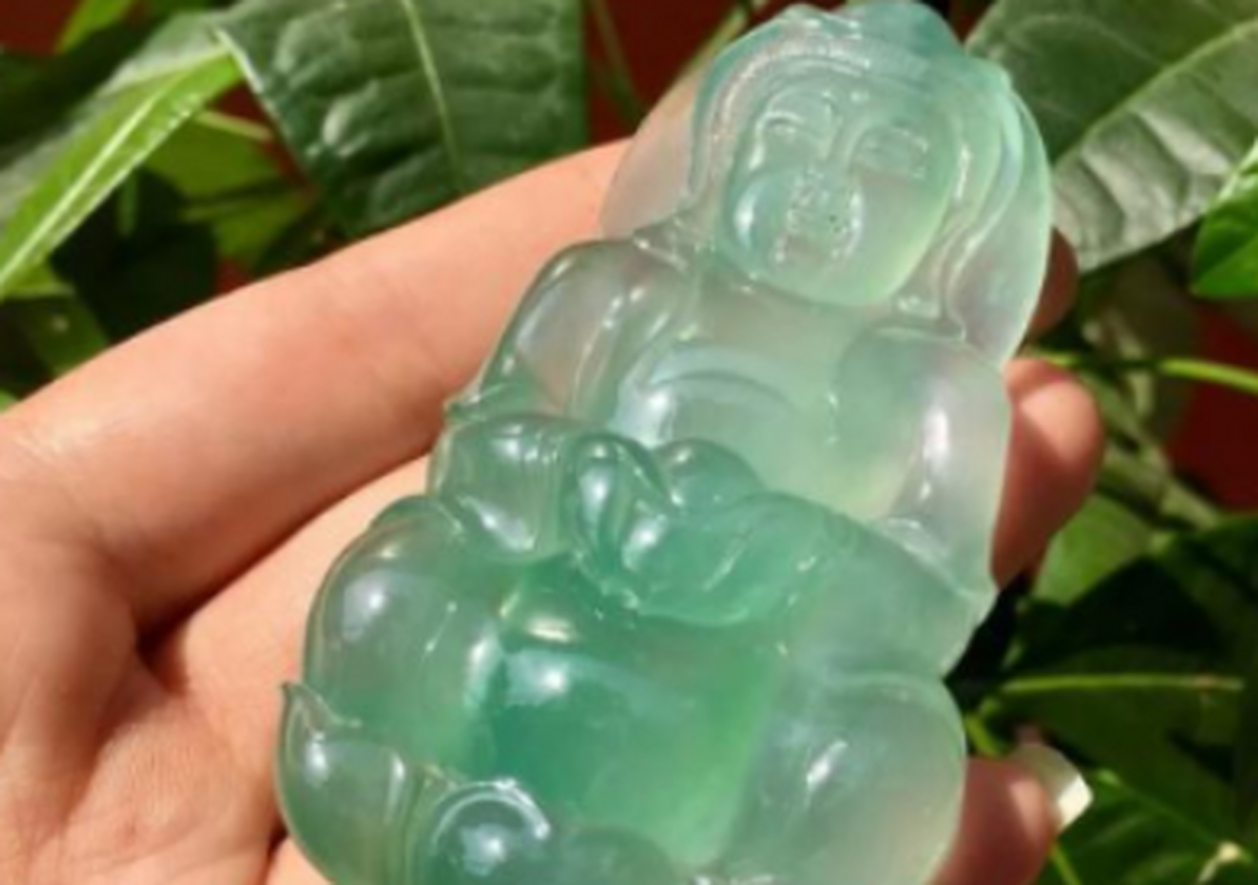 翡翠挂件##点击头像看直播# 金丝芙蓉种大观音:水润细腻 胶感十足