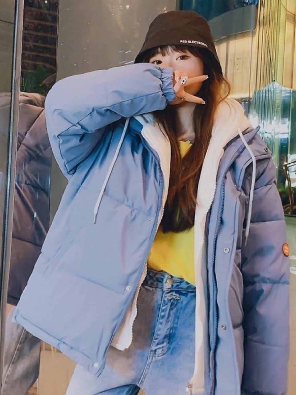 tagkita 假两件羽绒棉服 券后89  4色可选,版型宽松,穿着轻盈不臃肿