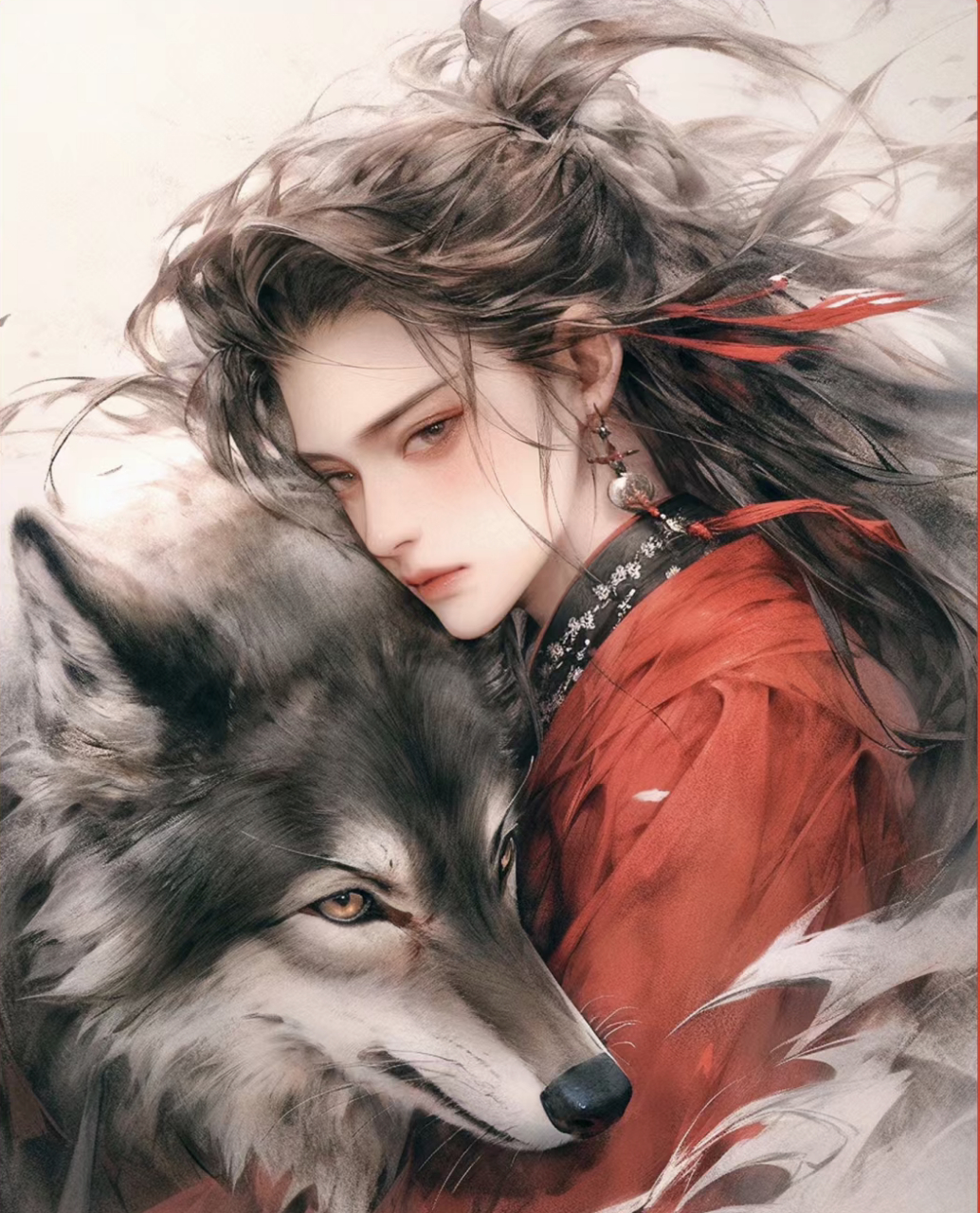古风狼族公主#动漫头像#  狼少女!