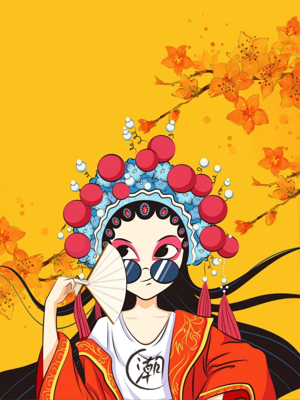 国潮风京剧人物插画素材分享  京剧是中国国粹之一,是中国影响最大的