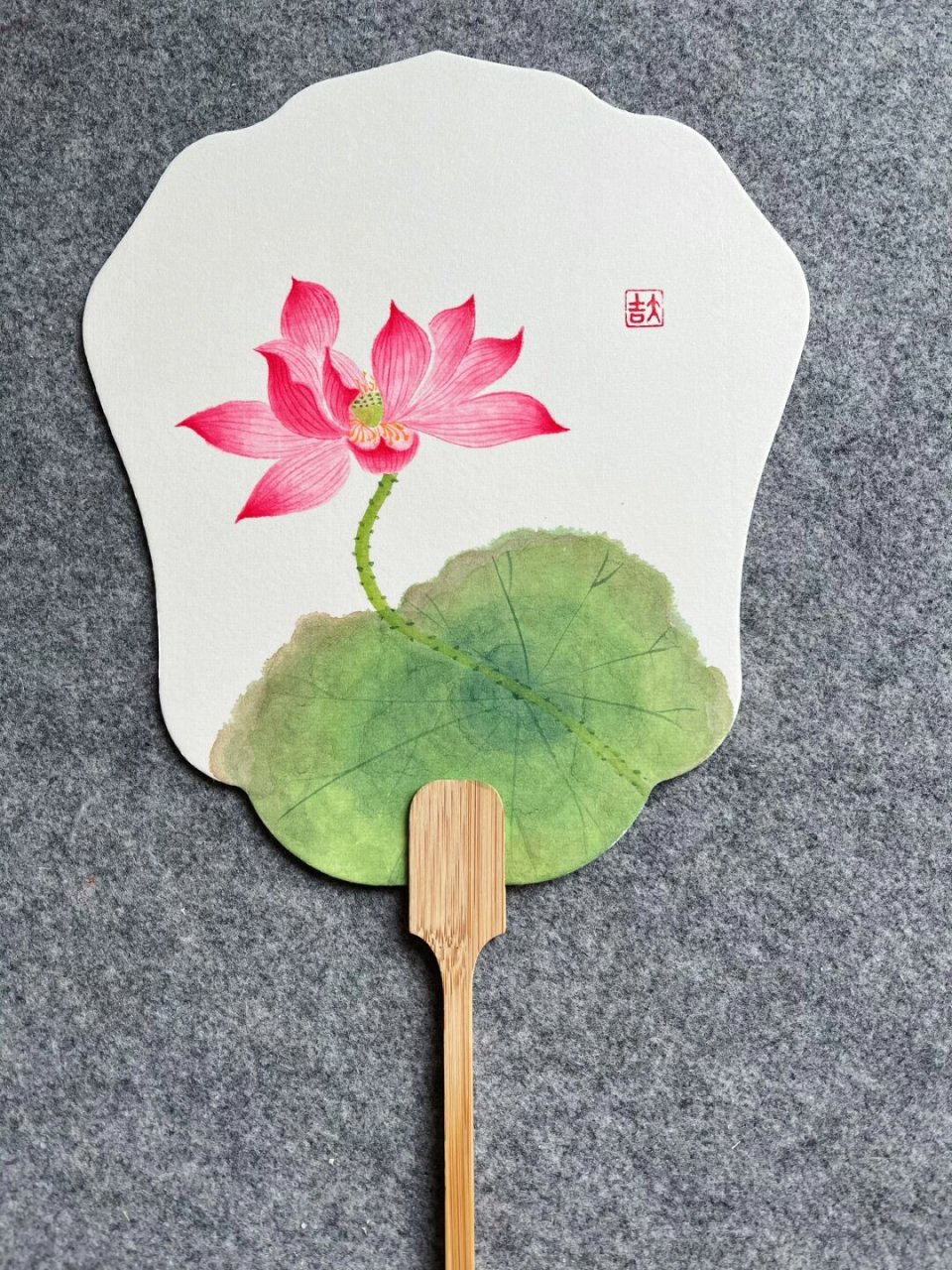 双面国画书法扇子,荷花莲蓬团扇,缓慢更新中  连雨不知春去,一晴方觉