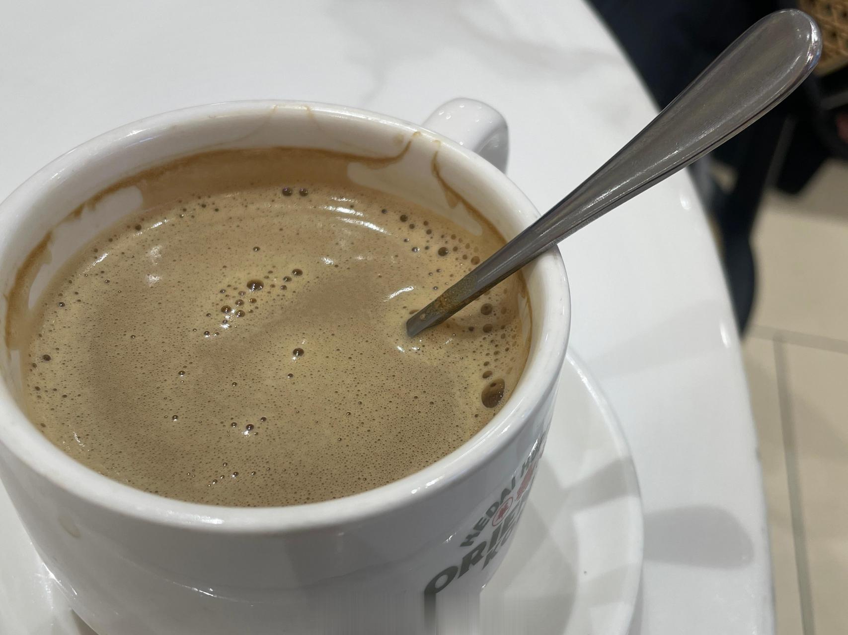 早上喝了杯马来西亚白咖啡