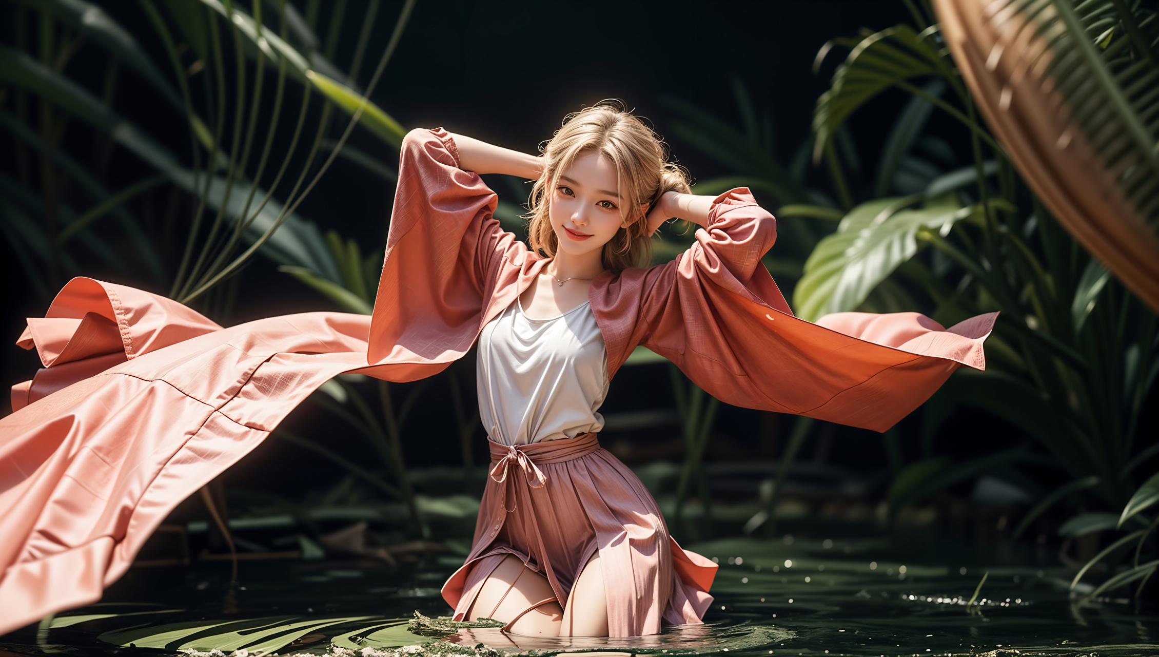 ai绘画# #ai美女# #美女# 	这张粉色短裙姑娘横版墙纸,无疑会让牡的