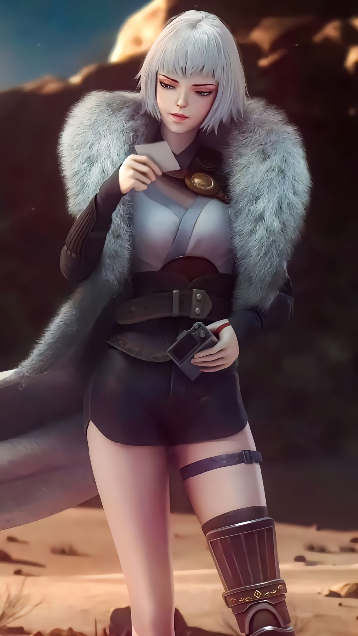 国漫女神|《灵笼》白月魁超清手机壁纸:一位集力量,美貌于一身的人气