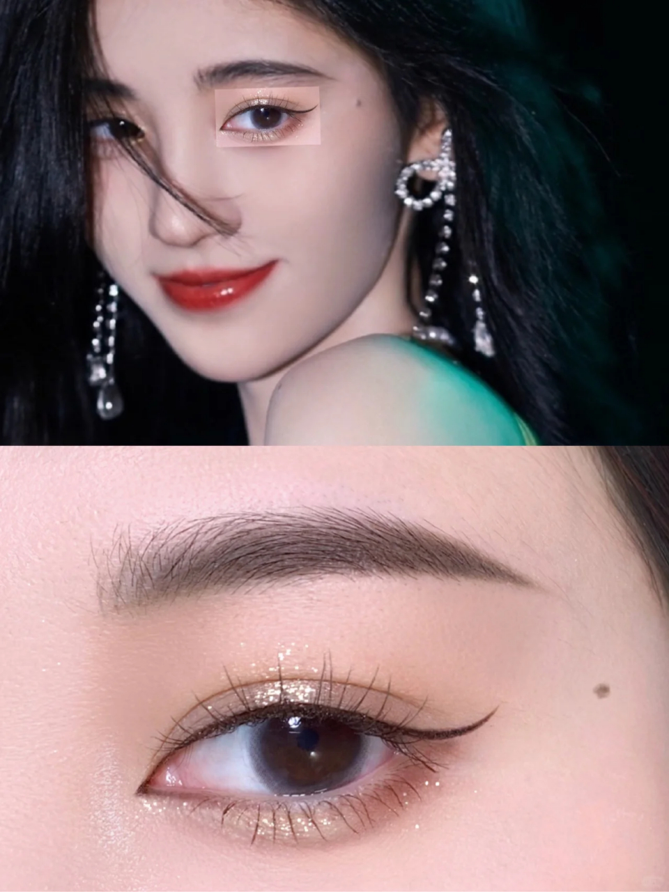 鞠婧祎仿妆6015nyx消肿眼妆新手眼线画法 前阵子刚流行平行四边形