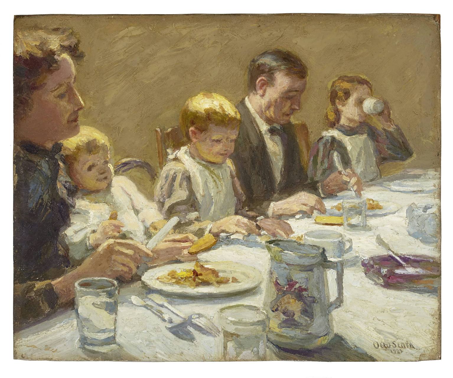 进餐时间 画 家:otto stark 作品年份:1925 年 原作材质:布面油画 画