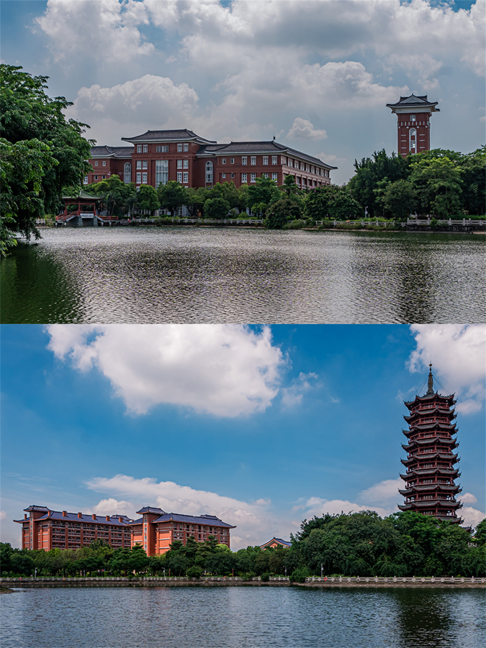 南方医科大学顺德校区  学校的建筑与周围的自然环境完美融合在一起