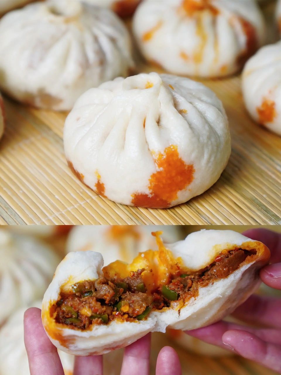 酱肉包研究成功之后,又研究了茄子包 试了很多次,终于调出来最好吃的