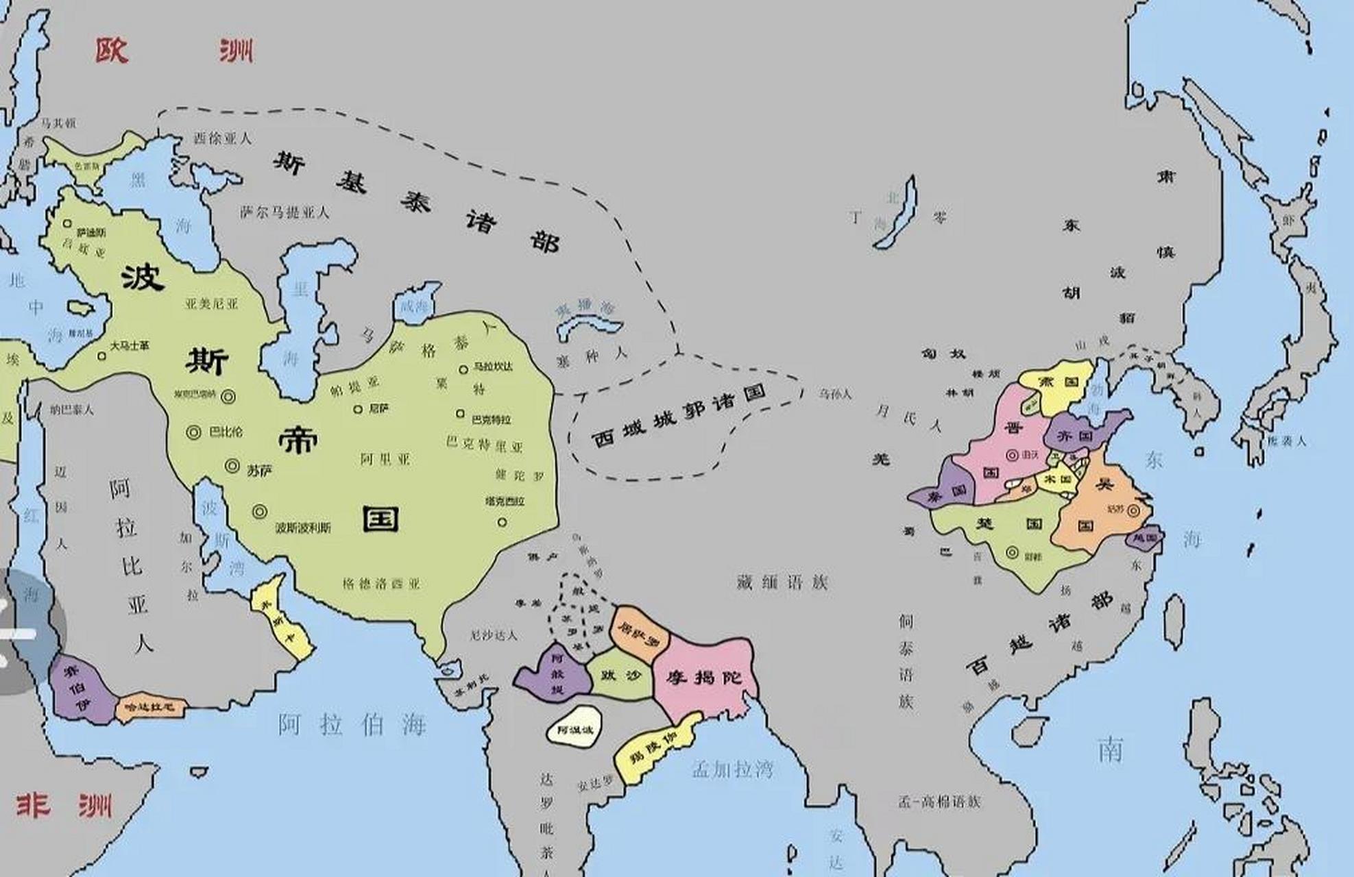 那时的波斯帝国强盛一时,但在后来的波希战争中战败,走向衰落.