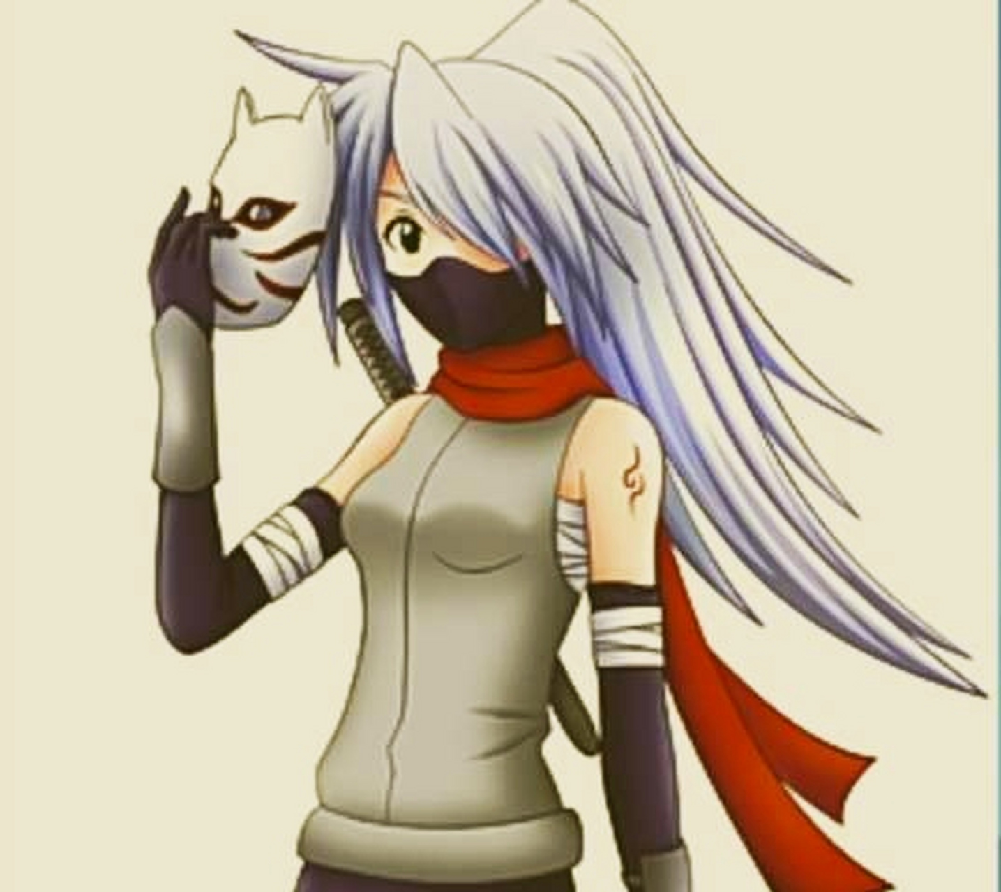 火影忍者# 女版卡卡西,身体很苗条,暗部装扮.