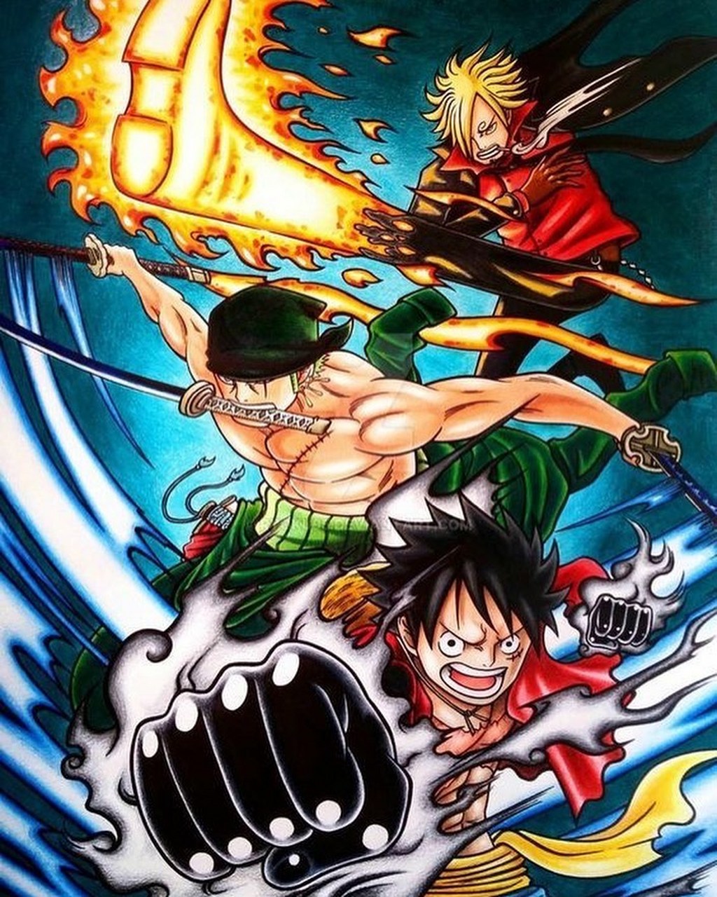 如今草帽团三大战力的排名应该如何?  #海贼王