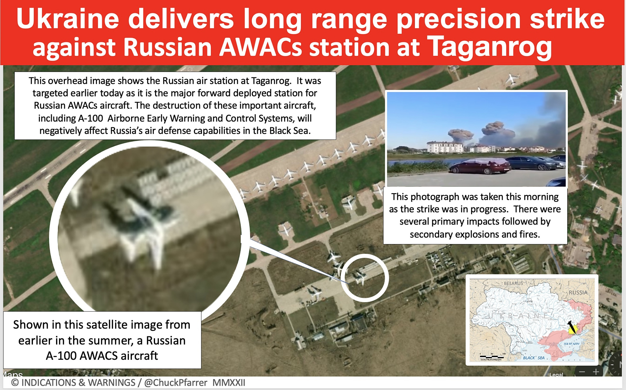 深度打击:塔甘罗格(罗斯托夫州的重要城市)的 ru 航空站发生重大爆炸