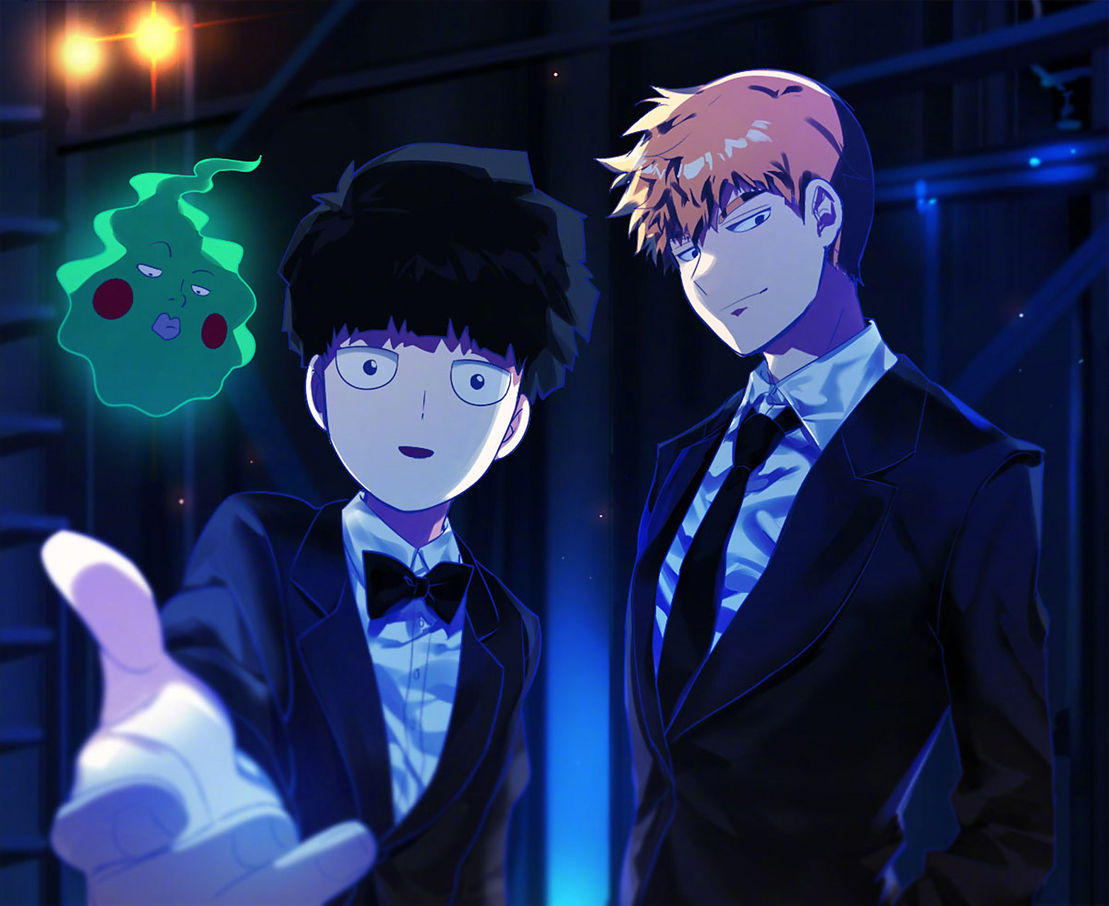 #灵能百分百# mob和师匠的日常,两个人都好帅好喜欢![爱你]  twi:mohi