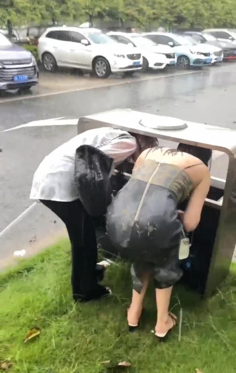 躲雨图片搞笑图片