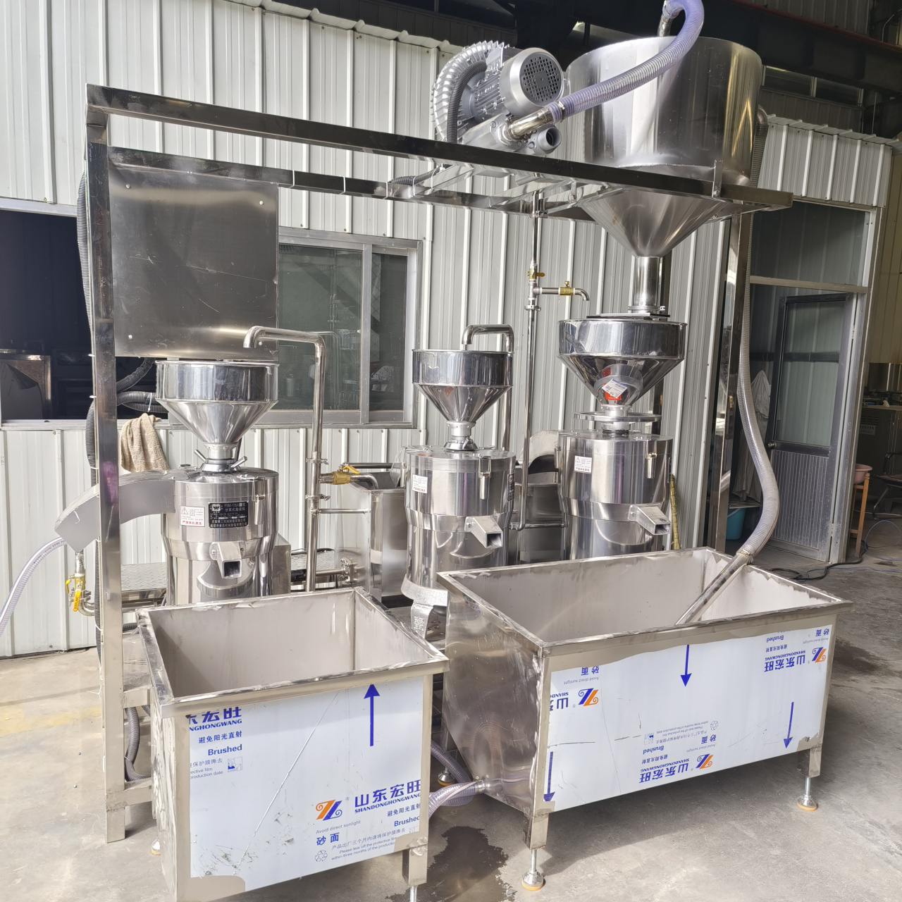 豆制品设备厂家# #豆制品# #三联磨浆机# #豆腐机# 三联磨浆系统游