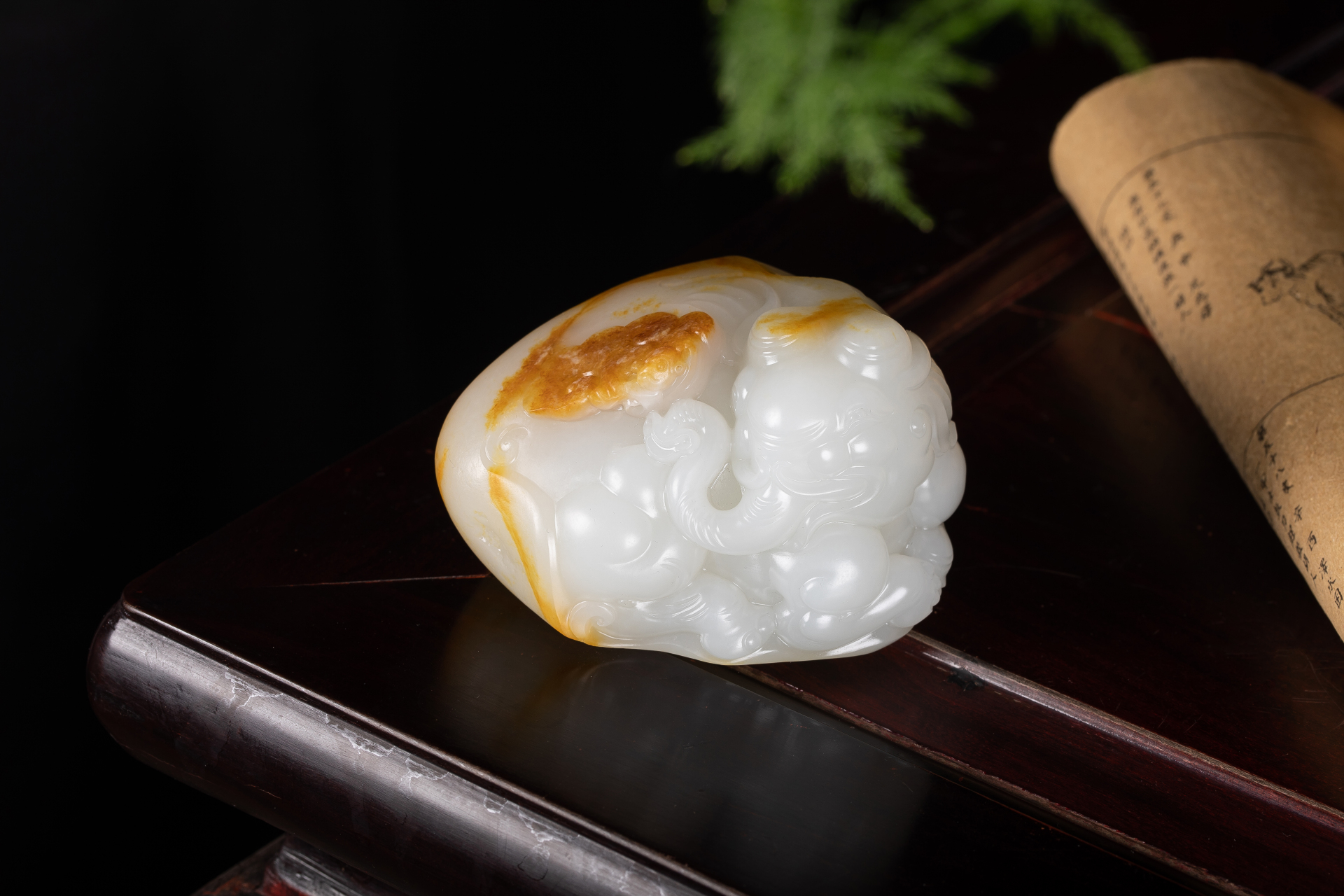 【封侯拜相】洒金皮籽料摆件重器 近400g和田玉籽料大象手把件丨璞玉