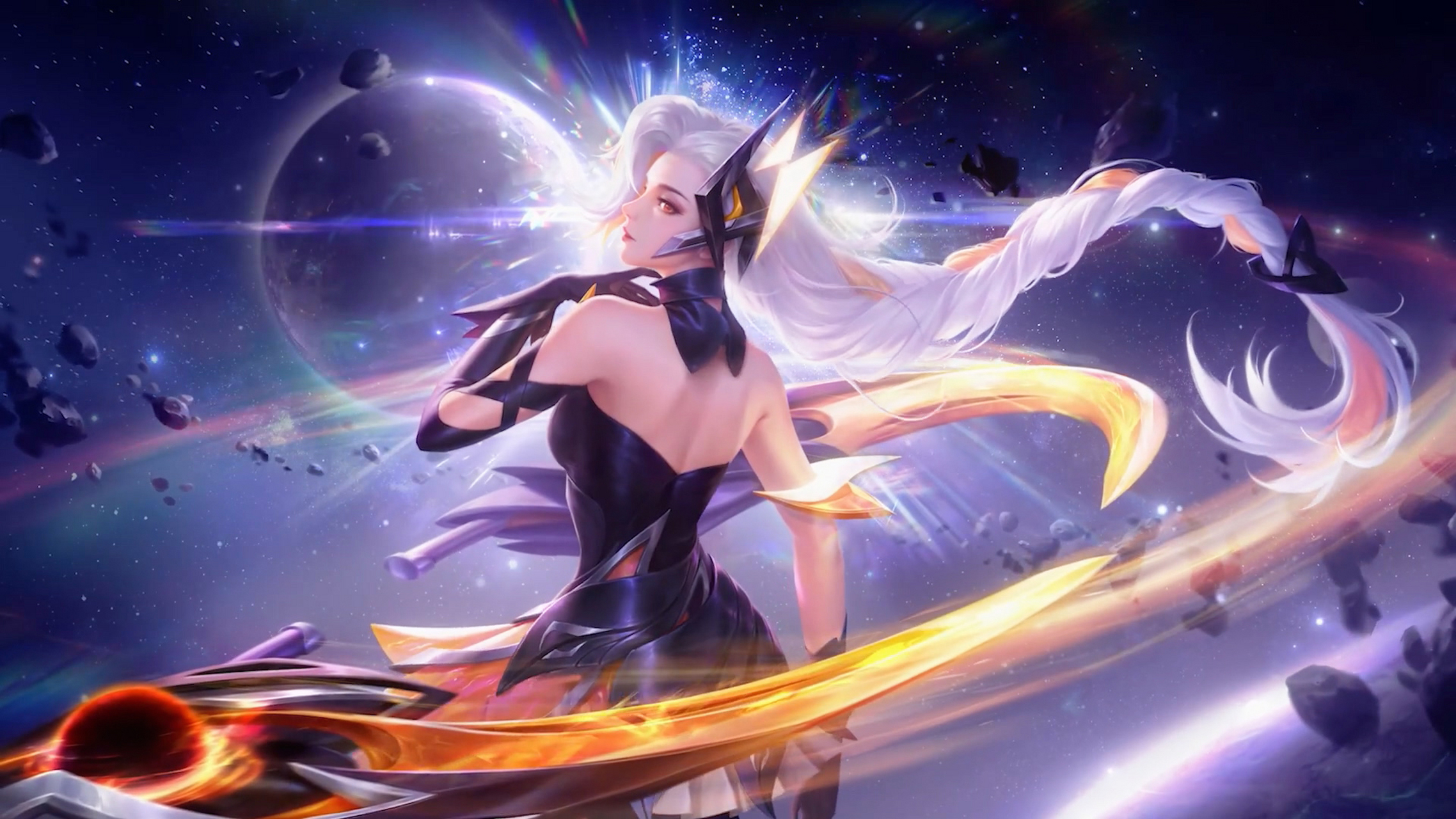 王者荣耀# #动漫壁纸#  花木兰燃星之曲壁纸分享:用歌声点燃天穹,以