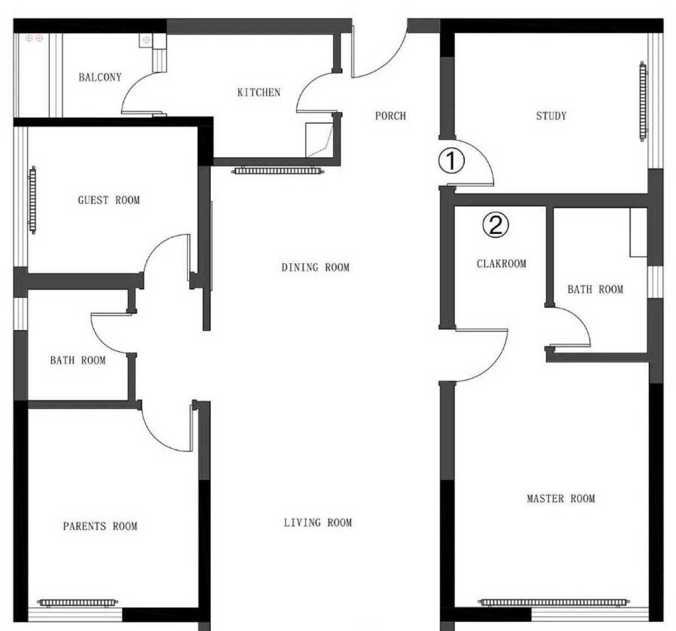 开发商交房时的硬装现场算原结构合理,采光充足,动线合理流畅.