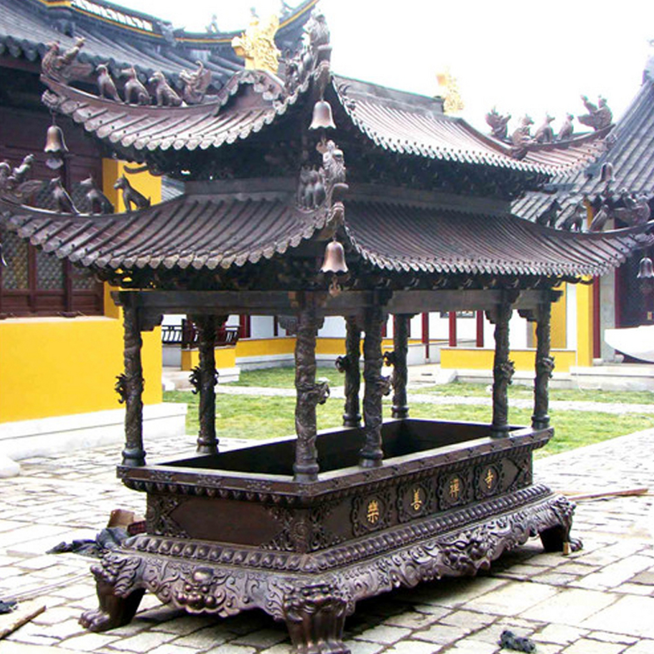 寺庙铜香炉 大型铜香炉雕塑 纯铜香炉摆件 可来图定制