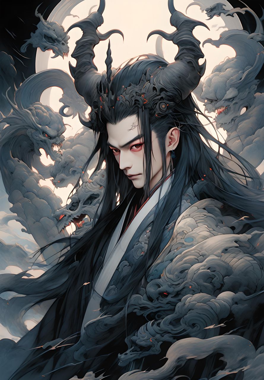 魔王#水墨风##古风##魔王##图片##二次元##动漫头像和壁纸##卡通图片