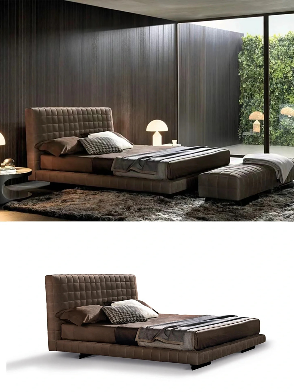 minotti 2023新款  twiggy棋盘格床,极简风格诠释时尚魅力 品牌