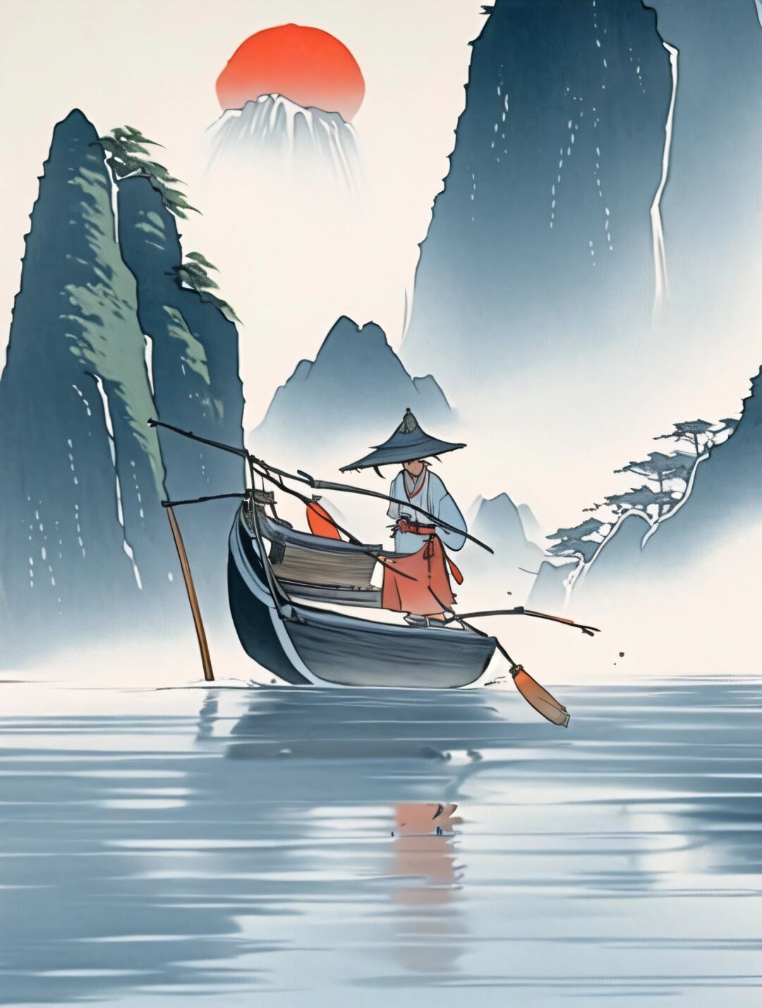 写意帆船图片
