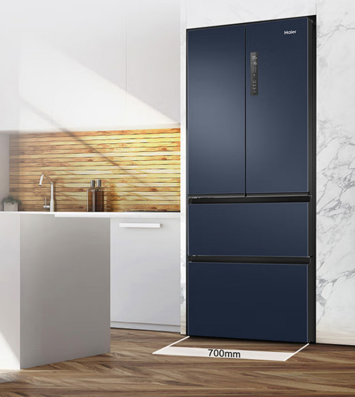 券后3589,海尔412升法式多门冰箱,一级能效,双变频风冷无霜.