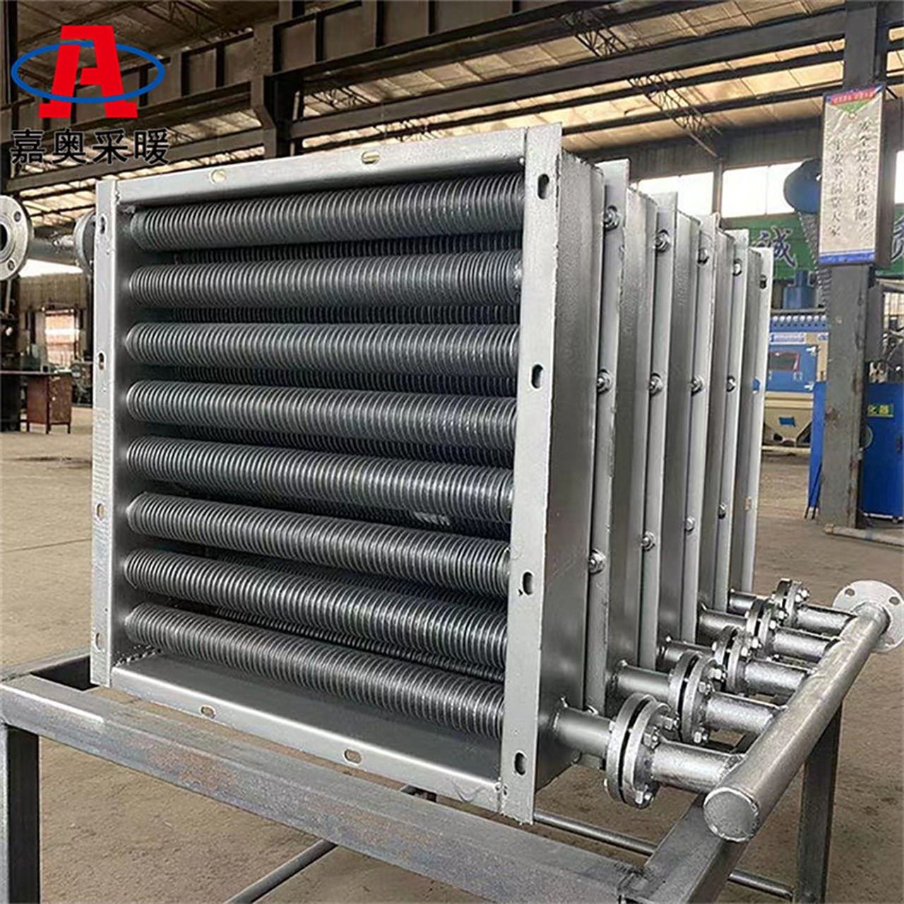 高频焊螺旋翅片管换热器 烘干用螺旋钢翅片式散热器,钢制弯管翘片管
