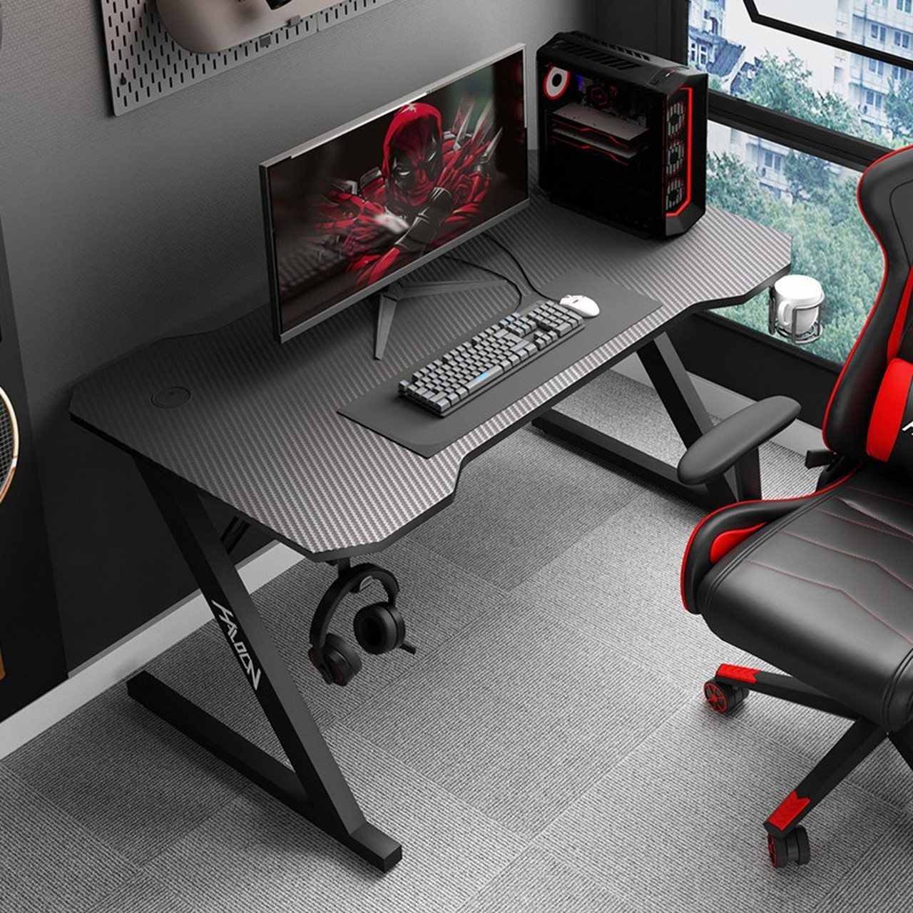 哈骆顿(halodn) 电脑桌台式家用简约书桌主播直播电竞游戏桌学生卧室