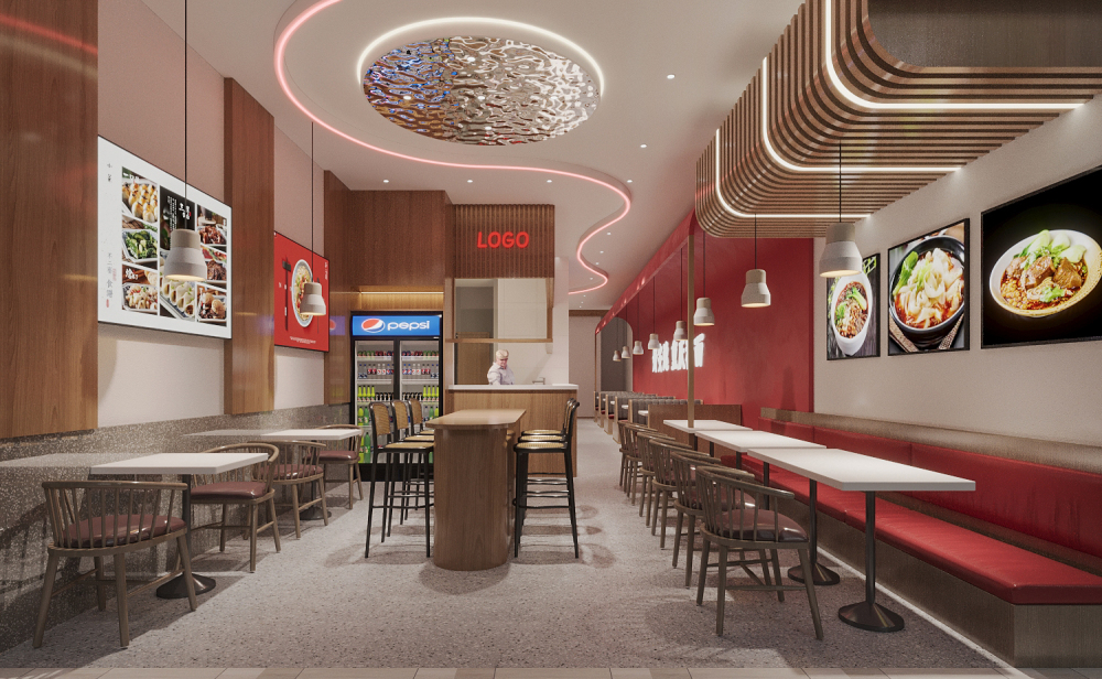 重庆小面面馆设计装修案例分享~ 作为具有地域特色的面馆, 将川渝特色